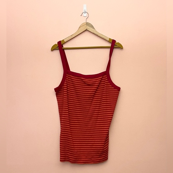 Old Navy Tops - Old Navy Striped Magenta Orange Lightweight Ribbed Tank Top XXL